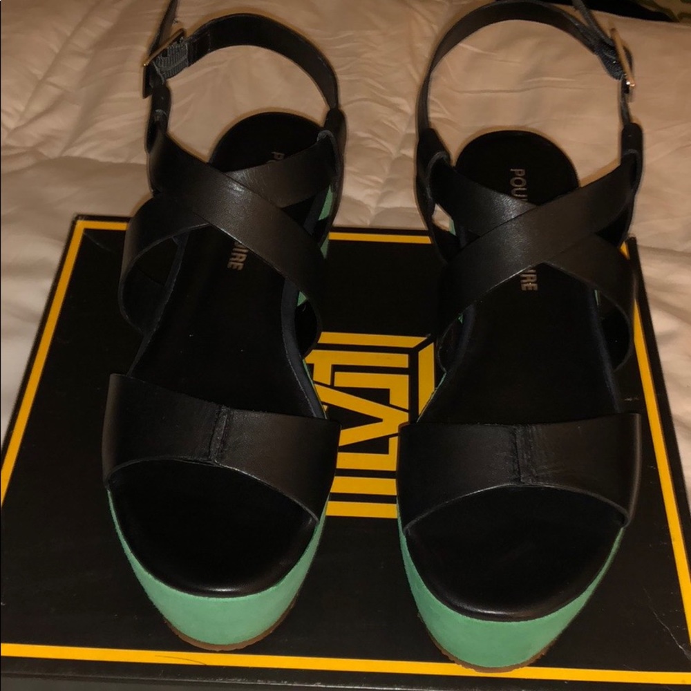 Pour La Victoire leather & suede platform sandal.
